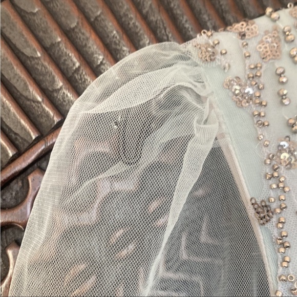 Mac Duggle lllusion llng sleeve Tulle Ballgown sequim blue 6 - Picture 4 of 7